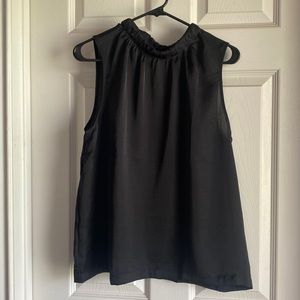 Ann Taylor, black sleeveless tie neck blouse, size medium